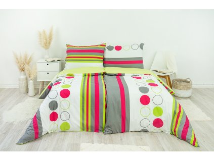 Ložní povlečení krepové Stanex Elena (LS183), 140 x 200 + 90 x 70, Knoflíkové