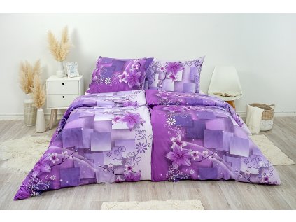 Ložní povlečení bavlněné Stanex Elis (LS280), 140 x 200 + 90 x 70, Knoflíkové