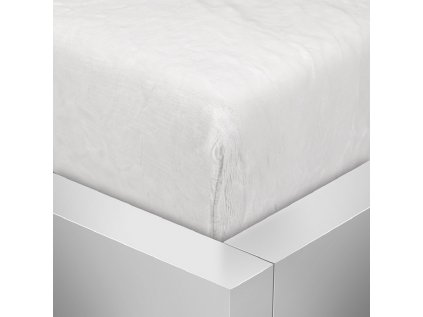 Mikroflanelové napínací prostěradlo bílé 180 x 200