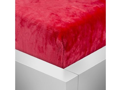 Mikroflanelové napínací prostěradlo červené 180 x 200