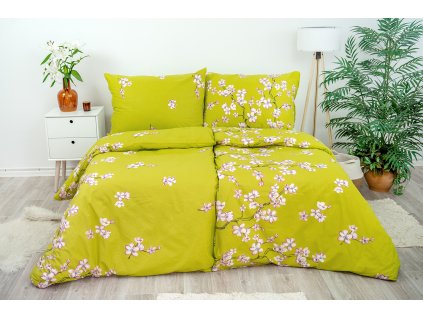Ložní povlečení krepové Stanex sakura (LS253), 140 x 200 + 90 x 70, Zip)