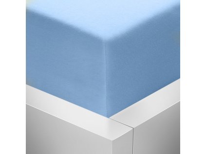 Jersey napínací prostěradlo s lycrou Stanex - světle modré 140 x 200
