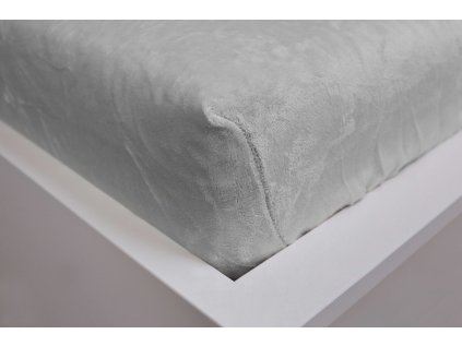 Mikroflanel napínací prostěradlo světle šedé 180 x 200