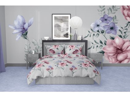 Ložní povlečení krepové Stanex Anabela (LS388), 140 x 200 + 90 x 70, Knoflíkové