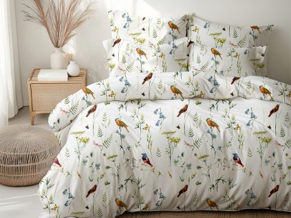 Ložní povlečení bavlněné Stanex příroda (LS389), 140 x 200 + 90 x 70, Knoflíkové