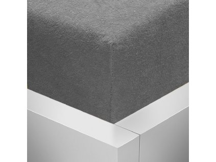 Froté napínací prostěradlo Stanex tmavě šedé 180 x 200