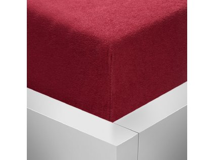 Froté napínací prostěradlo Stanex bordó 180 x 200