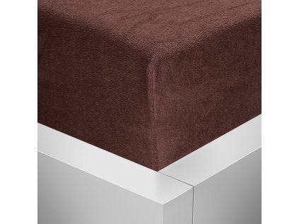 Froté napínací prostěradlo Stanex čokoládové 180 x 200