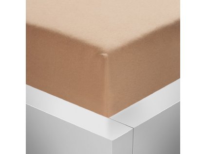 Jersey napínací prostěradlo Stanex šedohnědé (cappuccino) 160 x 200