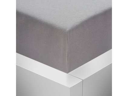 Jersey napínací prostěradlo s lycrou Stanex - tmavě šedé 200 x 220