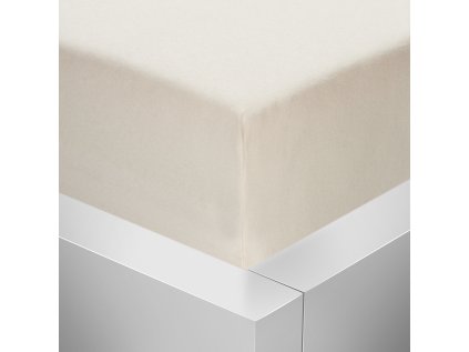 Jersey napínací prostěradlo s lycrou Stanex - smetanové 90 x 200