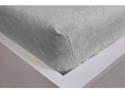 Mikroflanel napínací prostěradlo světle šedé 90 x 200