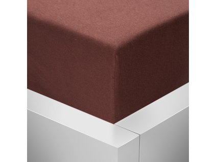 Jersey napínací prostěradlo s lycrou Stanex - čokoládové 160 x 200