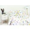 Ložní povlečení bavlněné Stanex flora bílá (LS211), 140 x 200 + 90 x 70, Zip