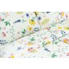 Ložní povlečení bavlněné Stanex flora bílá (LS211), 140 x 220 + 90 x 70, Knoflíkové