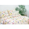 Ložní povlečení bavlněné Stanex flora meruňková (LS212), 140 x 220 + 90 x 70, Zip