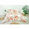 Ložní povlečení bavlněné Stanex lilie lososové (LS227), 140 x 200 + 90 x 70, Zip