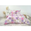 Ložní povlečení bavlněné Stanex pečvork růžový (LS237), 140 x 220 + 90 x 70, Knoflíkové