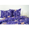 Ložní povlečení bavlněné Stanex pyramidy fialové (LS298), 140 x 220 + 90 x 70, Knoflíkové