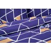 Ložní povlečení bavlněné Stanex pyramidy fialové (LS298), 140 x 220 + 90 x 70, Knoflíkové