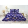 Ložní povlečení bavlněné Stanex pyramidy fialové (LS298), 140 x 220 + 90 x 70, Knoflíkové