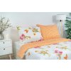 Ložní povlečení bavlněné Stanex jaro oranžové (LS245), 200 x 220 + 2ks 90 x 70, Knoflíkové