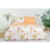 Ložní povlečení bavlněné Stanex jaro oranžové (LS245), 200 x 220 + 2ks 90 x 70, Knoflíkové