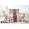 Ložní povlečení bavlněné Stanex peří hnědé (LS300), 140  x 220 + 90 x 70, Knoflíkové