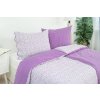 Povlak na polštář krepový Stanex kvítek-pruh fialový (LS196), 90 x 70 cm, Zip