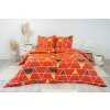 Ložní povlečení krepové Stanex pyramidy červené (LS299), 140 x 220 + 90 x 70, Knoflíkové