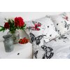 Povlak na polštář krepový Stanex motýl bílý (LS186), 90 x 70 cm, Knoflíkové