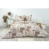 Ložní povlečení flanelové Stanex pečvork béžový (LS297), 140 x 220 + 90 x 70, Knoflíkové
