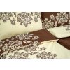 Ložní povlečení bavlněný satén Stanex venzel hnědý (LS157), 140 x 220 + 90 x 70, Knoflíkové