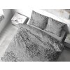 Ložní povlečení krepové Stanex větvičky šedé (LS391), 140 x 220 + 90 x 70, knoflíkové