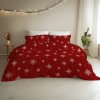 Ložní povlečení bavlněné Stanex vločky červené (LS425), 140 x 200 + 90 x 70, Zip