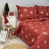 Ložní povlečení bavlněné Stanex vločky červené (LS425), 140 x 200 + 90 x 70, Zip