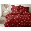 Ložní povlečení bavlněné Stanex vločky červené (LS425), 140 x 200 + 90 x 70, Zip