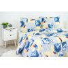 Ložní povlečení bavlněné Stanex malba modrá (LS33), 140 x 200 + 90 x 70, Knoflíkové