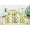 Ložní povlečení bavlněné Stanex cikcak žlutý (LS192), 140 x 200 + 90 x 70, Knoflíkové