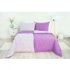 Ložní povlečení krepové Stanex kvítek-pruh fialový (LS196), 140 x 200 + 90 x 70, Knoflíkové