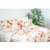 Ložní povlečení bavlněné Stanex lilie lososové (LS227), 140 x 200 + 90 x 70, Knoflíkové