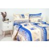 Ložní povlečení bavlněné Stanex tetris modrý (LS63), 140 x 200 + 90 x 70, Knoflíkové