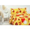Ložní povlečení bavlněné Stanex Scarlet žluto-červená (LS80), 140 x 200 + 90 x 70, Knoflíkové