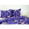 Ložní povlečení krepové Stanex pyramidy fialové (LS298), 140 x 200 + 90 x 70, Knoflíkové