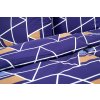 Ložní povlečení krepové Stanex pyramidy fialové (LS298), 140 x 200 + 90 x 70, Knoflíkové