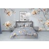 Ložní povlečení krepové Stanex magnolie zlatá (LS374), 140 x 200 + 90 x 70, Knoflíkové