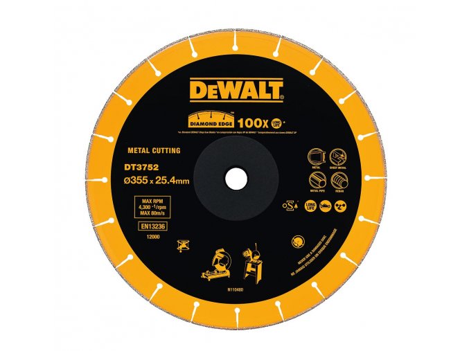 Dia řezný kotouč 355mm DT3752 DeWALT 