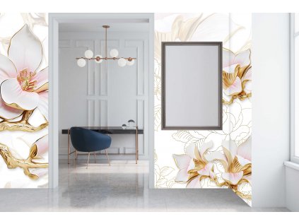 Tapeta zlaté kvítí interior 1033384690
