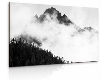 Obraz mlha v Alpách v černobílé