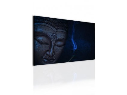 Obraz meditující Buddha - modrý
